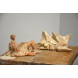 Mary Milner Dickens - Reclining female figures, two terracotta studies
