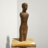 Mary Milner Dickens, a carved wood sculpture