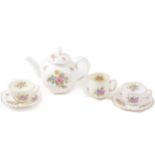 A Royal Worcester Bone China tea service, Roanoke pattern, approximately twenty-place setting.