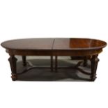 Late Victorian walnut dining table,