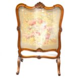 Victorian walnut framed firescreen