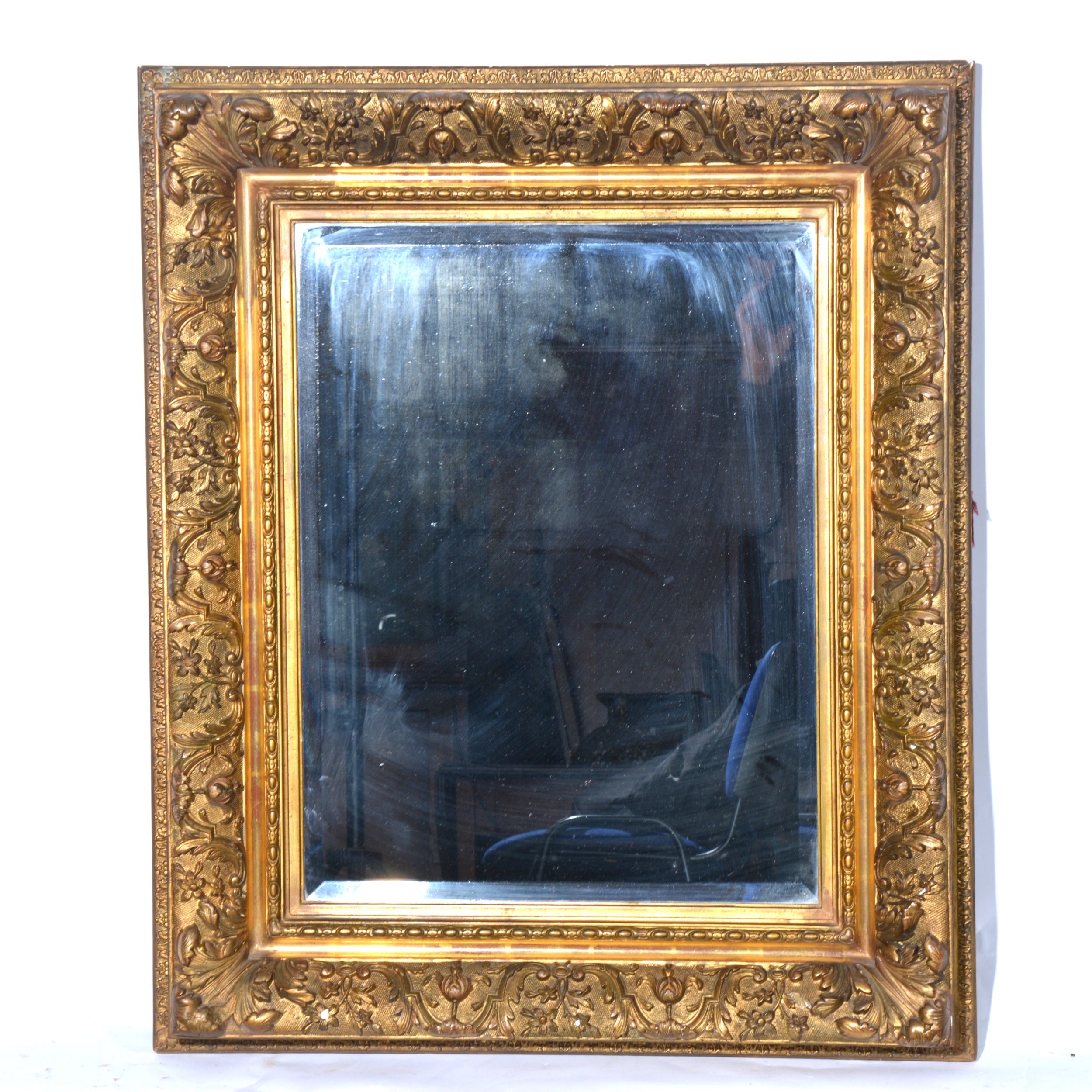 Rectangular gilt framed wall mirror