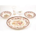 Royal Worcester Palissy "Game Series" dinner service, Royal Doulton "Cadence" teaset, Royal Albert