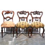 Pair of Victorian walnut chairs and one other