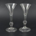 18th Century glass wine flute and another very similar