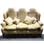 Victorian three seater camel shaped back sofa,