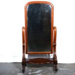 Victorian mahogany cheval mirror