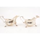 Pair of silver sauce boats