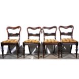 Set of four Victorian rosewood dining chairs