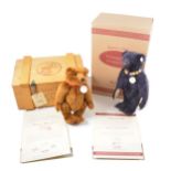 Two Modern Steiff teddy bears, Bar 420351 and Teddy bear 1909 dark blue.