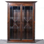 1930's oak glazed bookcase