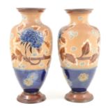 Pair of Royal Doulton stoneware vases.