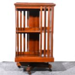 Edwardian walnut revolving bookcase