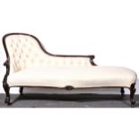 Victorian rosewood chaise longue
