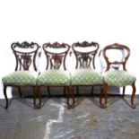 Three late Victorian mahogany dining chairs and one other