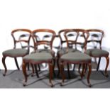 Set of six Victorian rosewood balloon back chairs
