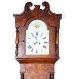 Mahogany longcase clock, dial signed W Gray, Leicester