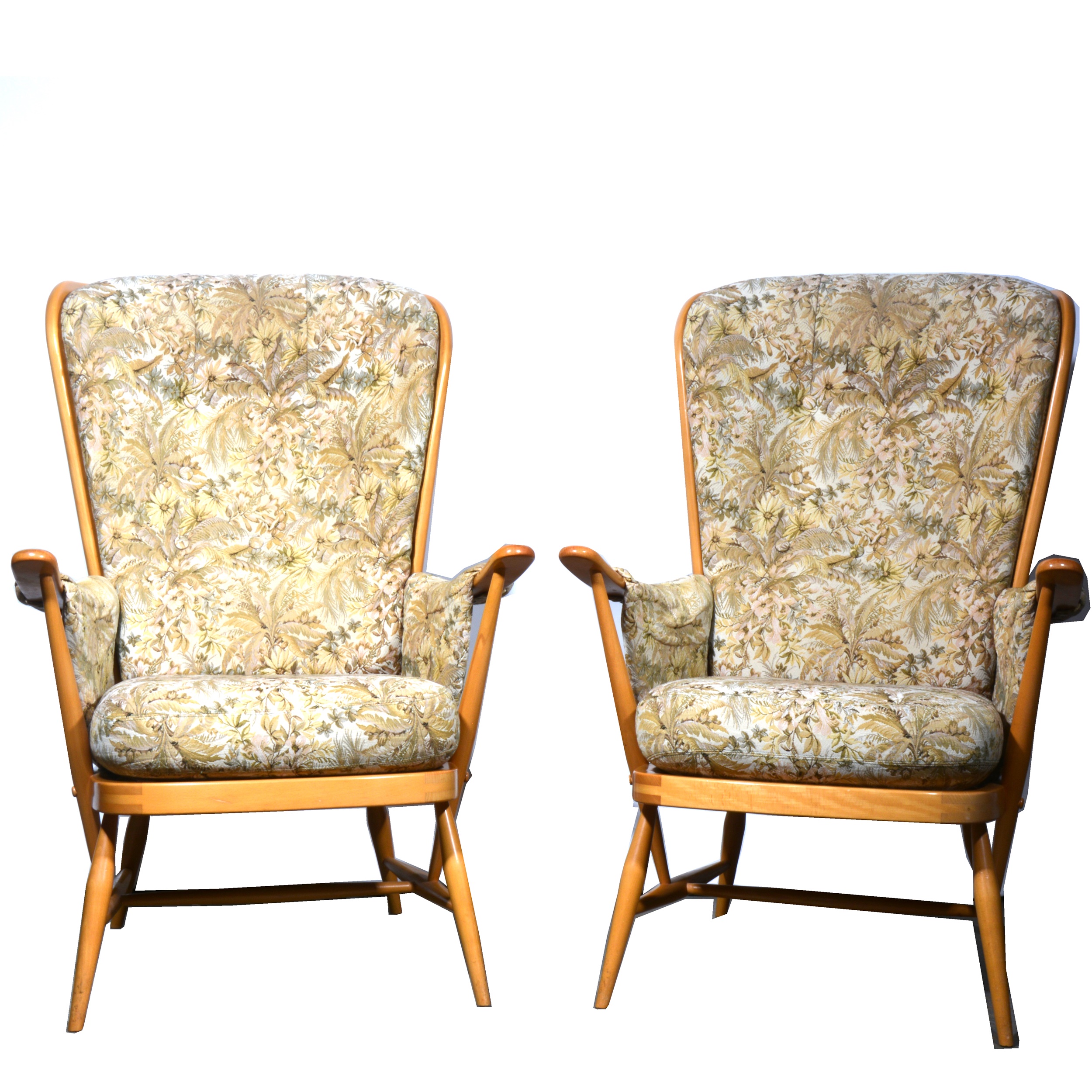Pair of Ercol Evergreen easy chairs