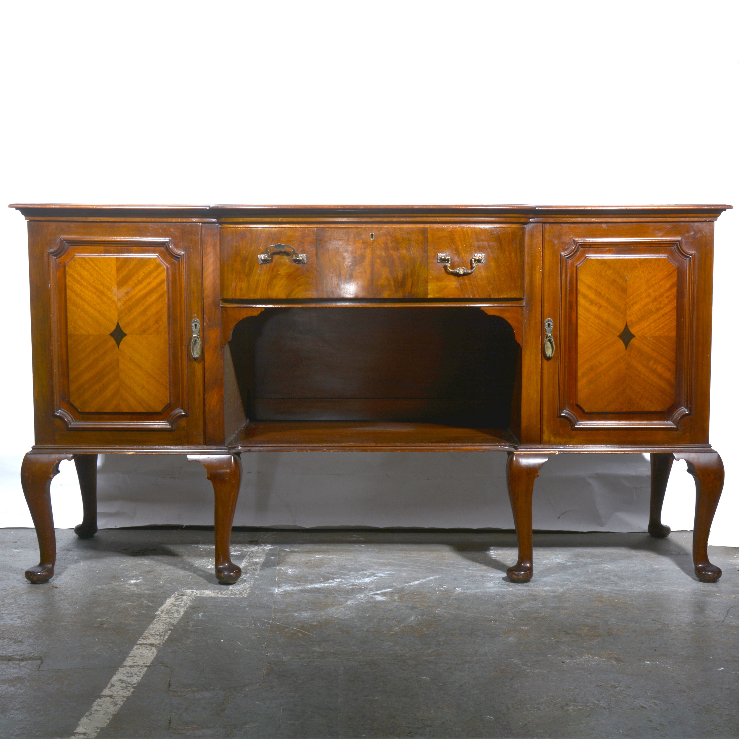 Edwardian mahogany bowfront sideboard