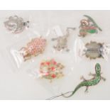 Twenty-eight vintage bug brooches and pins, mostly 1930's Czechoslovakia factories,