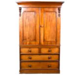 Victorian mahogany linen press