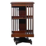 Victorian inlaid mahogany revolving bookcase