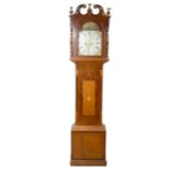 Oak and mahogany longcase clock, dial signed Jackson, Newcastle