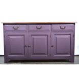 Modern pine part-painted sideboard.