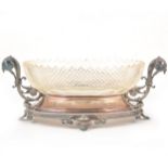 A Dutch silver dessert stand with cut glass bowl,