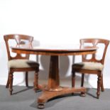 Victorian mahogany dining table and four chairs