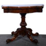 Victorian burr walnut card table