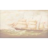After Walters, sailing ship, colour print