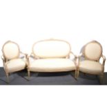 A Louis XVI style three-piece lounge suite