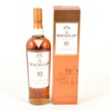 Macallan, 10 year old, single Speyside malt Scotch whisky, sherry oak cask