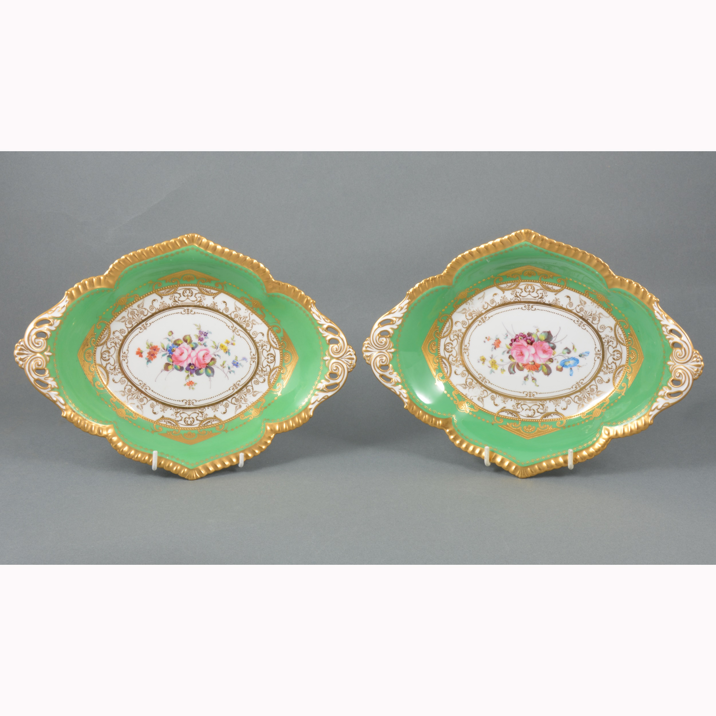 A pair of Royal Crown Derby dessert dishes,