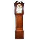An Oak longcase clock, the dial signed Jas Little, Annan
