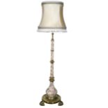 Edwardian brass and stoneware standard lamp