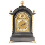 A German ebonised bracket clock