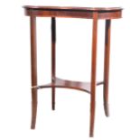 Edwardian inlaid mahogany kidney shaped side table,