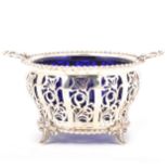 A Victorian style silver basin,