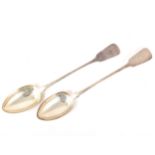 A pair of Victorian basting spoons, John Stone, Exeter 1862