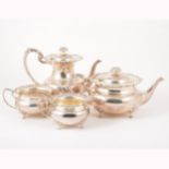 A Victorian style four-piece silver tea and coffee set, Cooper Brothers & Sons, Sheffield 1979