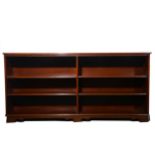 Set of reproduction mahogany open shelves,