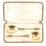 A pair of silver gilt apostle spoons