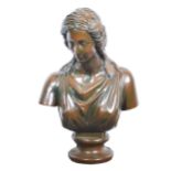 A terracotta bust of a maiden