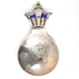 Arts & Crafts silver and enamelled caddy spoon