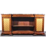 A Regency rosewood breakfront bookcase,