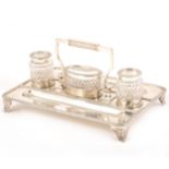 An Edwardian silver inkstand,