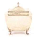 An Edwardian silver tea caddy