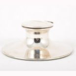 Edwardian silver capstan inkwell,